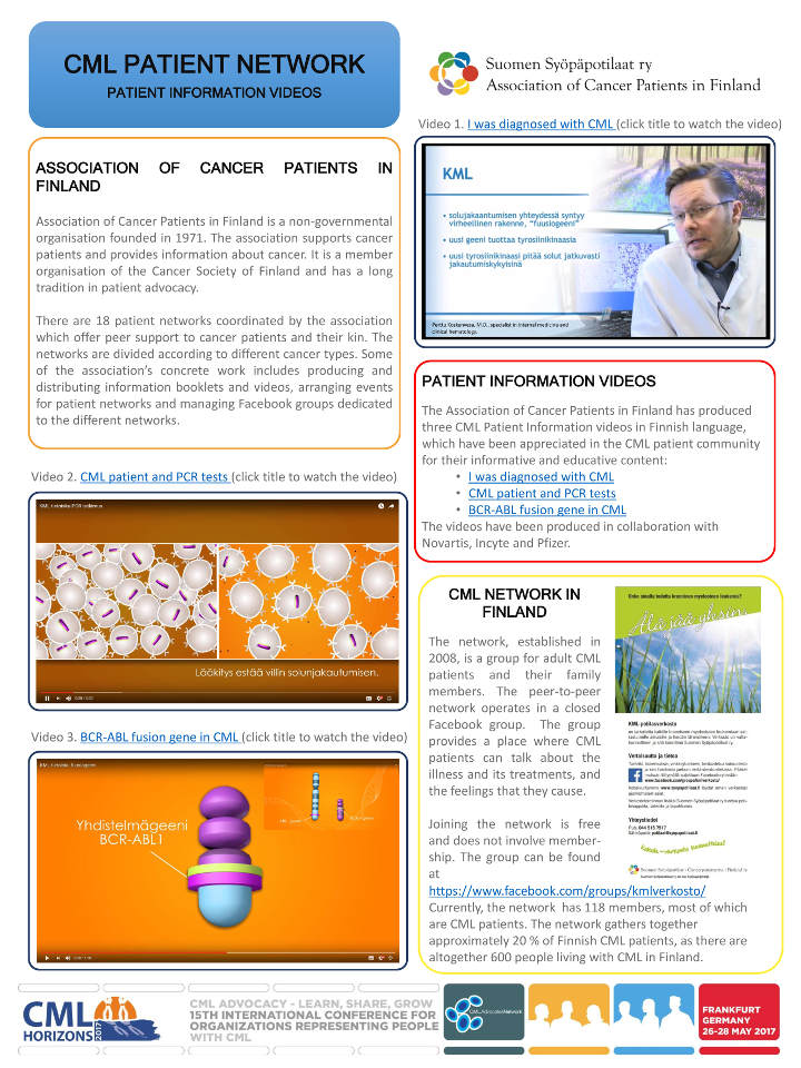 CML Horizon poster Association of Cancer Patients in Finland 2017