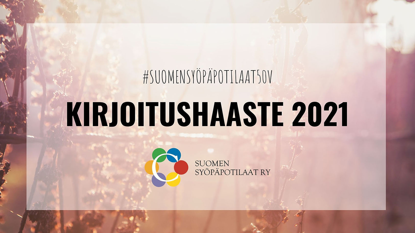 Tekstikuva, jossa lukee KIRJOITUSHAASTE 2021