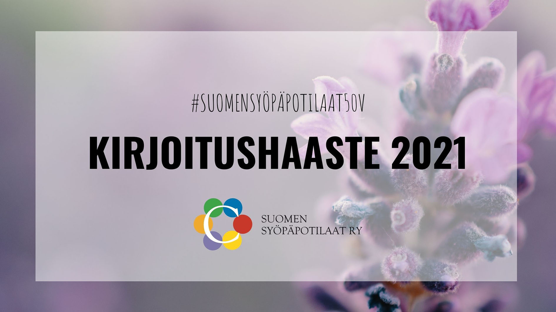 Tekstikuva, jossa lukee KIRJOITUSHAASTE 2021