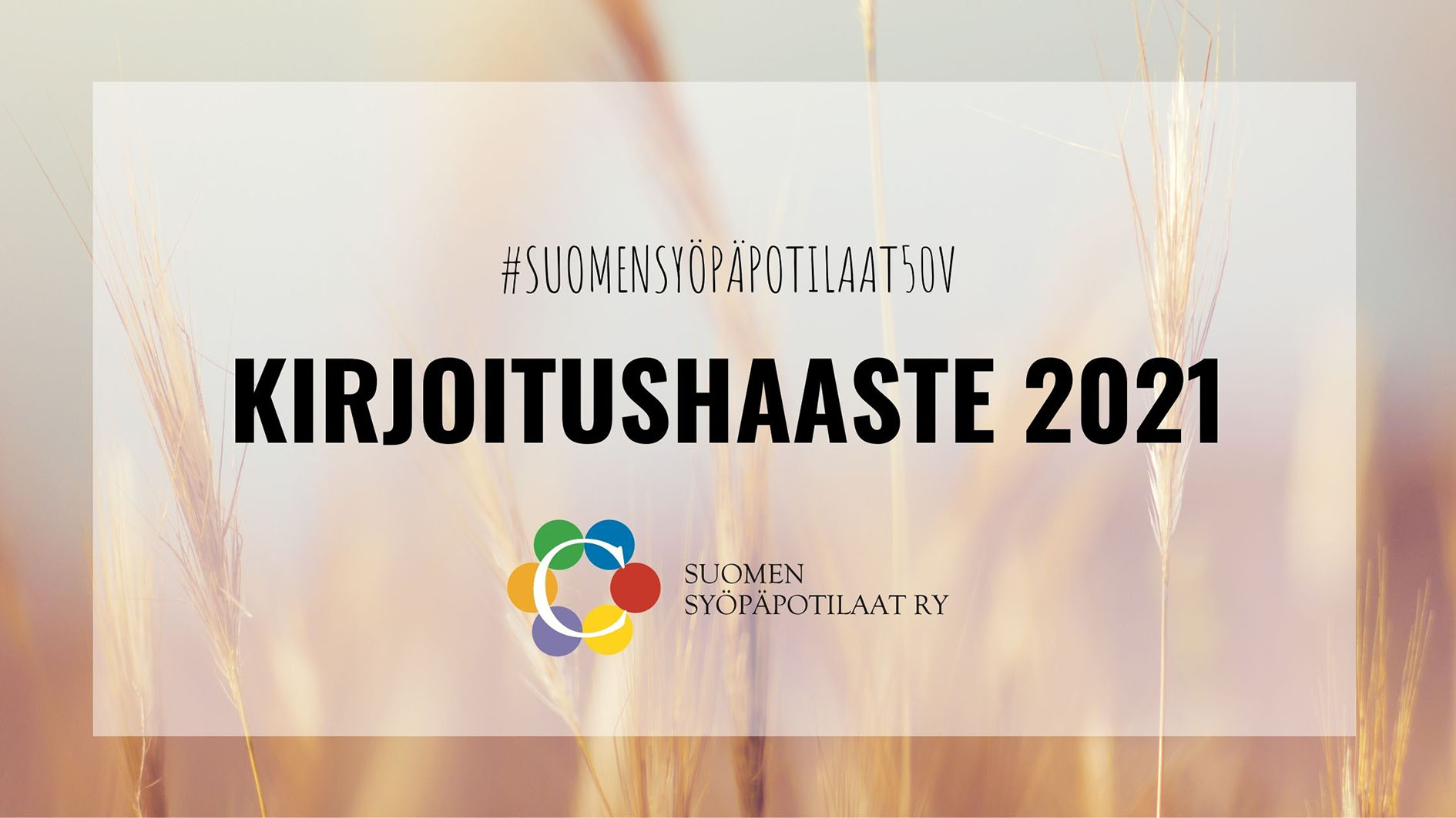 Tekstikuva, jossa lukee KIRJOITUSHAASTE 2021