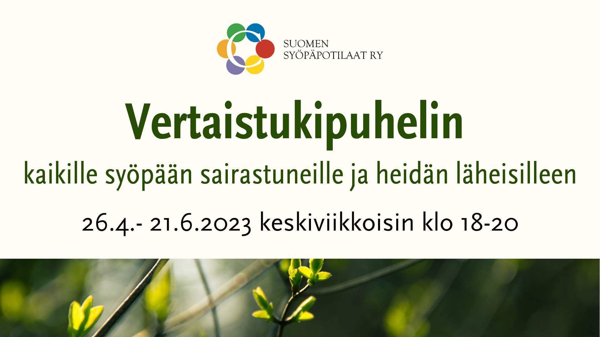 Vertaistukipuhelinmainos