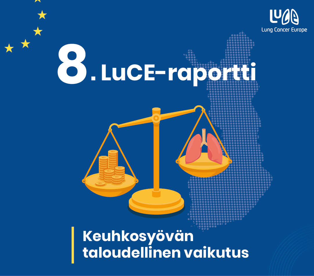 Tekstikuva, jossa teksti 8. LuCE-raportti - keuhkosyövän taloudellinen vaikutus