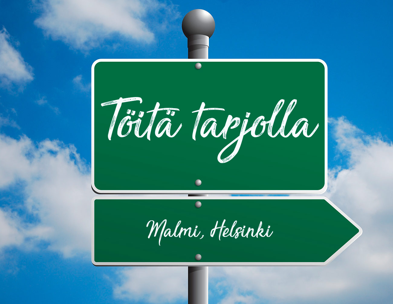 Vihreä kyltti, jossa lukee